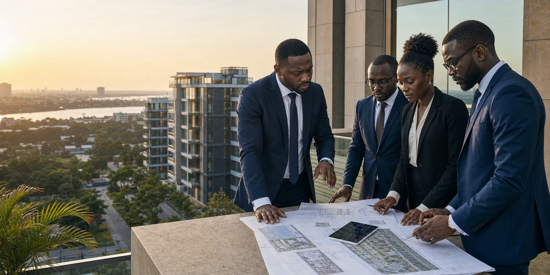 African investment professionals evaluating a development